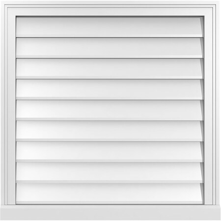 Ekena Millwork Vertical Surface Mount PVC Gable Vent w/ 2"W x 2"H , Brickmould Sill Frame, 30"W x 30"H GVPVE30X3003SN